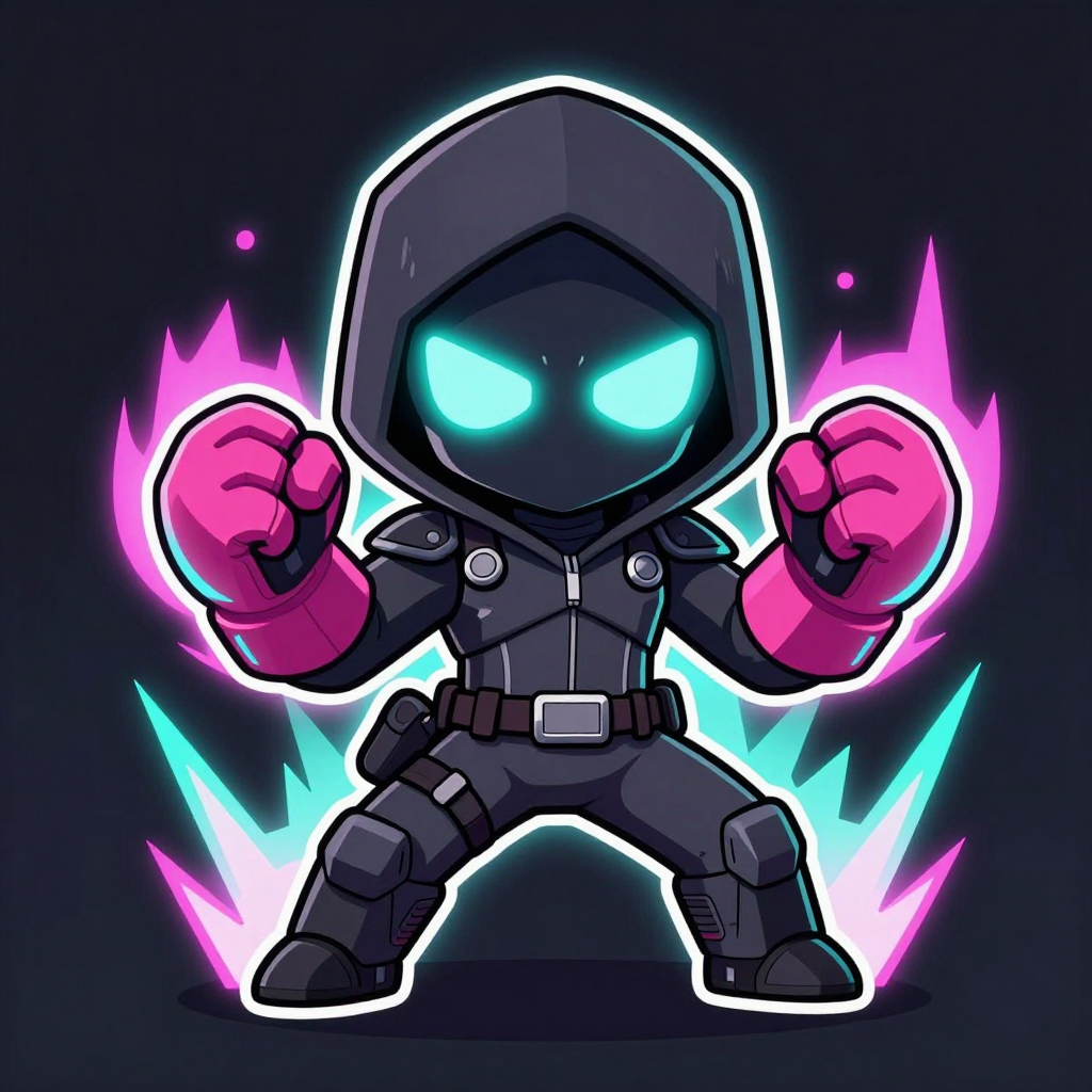 Chibi cyberpunk brawler generated on the 4090