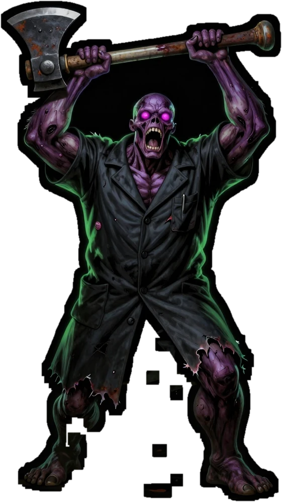 THE WARDEN boss, axe raised