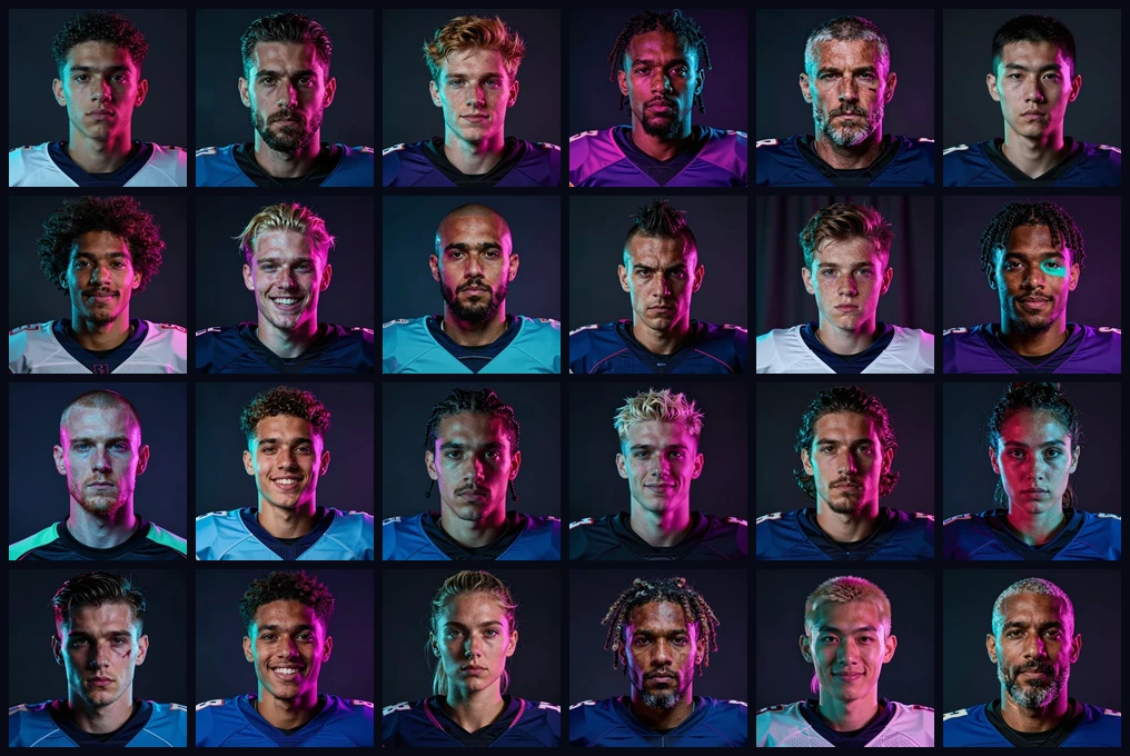 GAFFER 24 player portrait cast