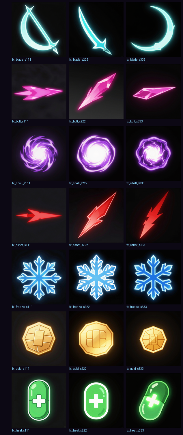 weapon and pickup sprites